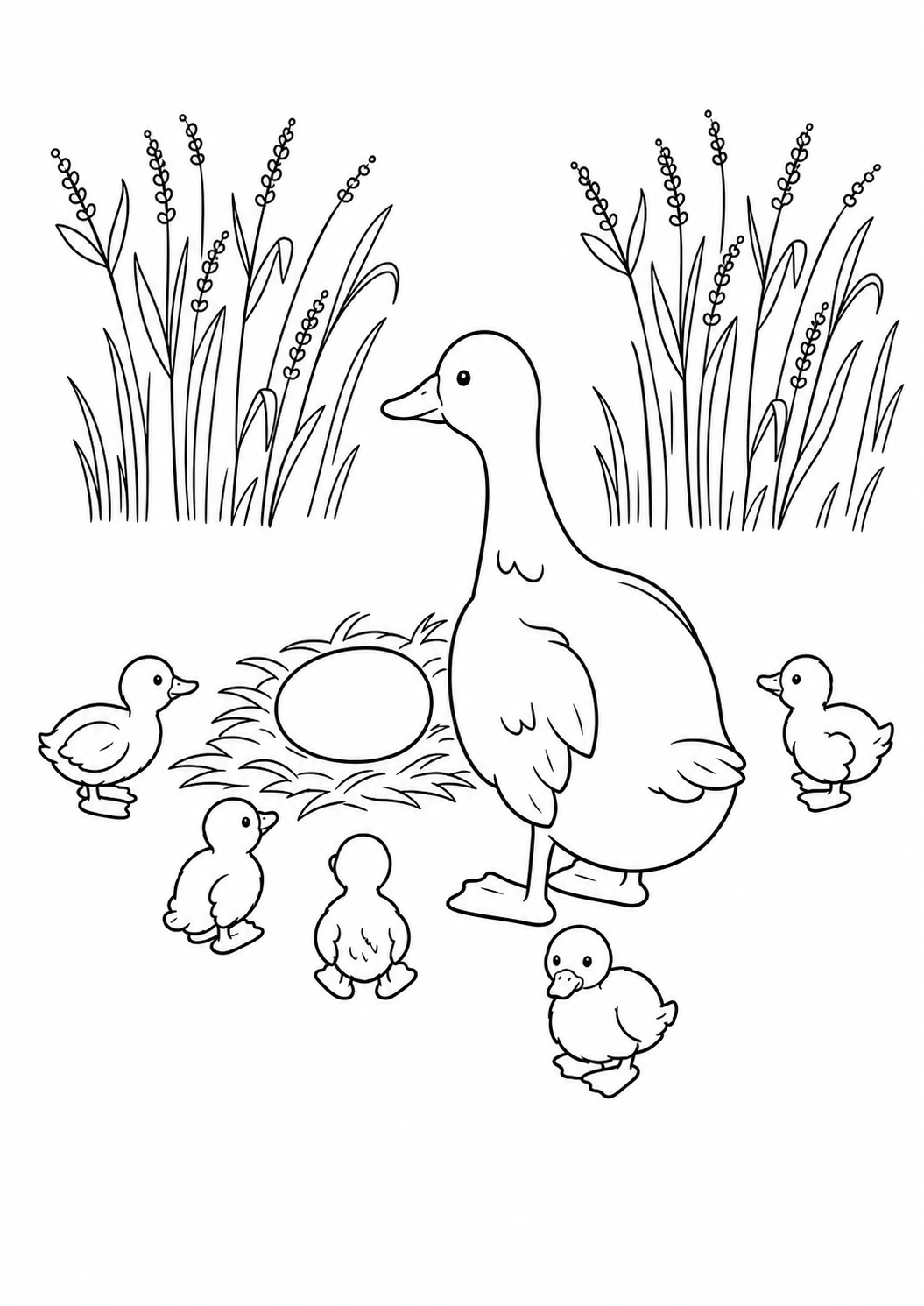 Disegni da colorare Disegno da colorare: Famiglia di anatre