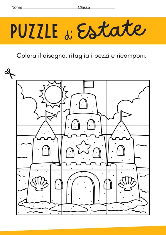 Maestracongusto su Canva Puzzle estivo stampabile